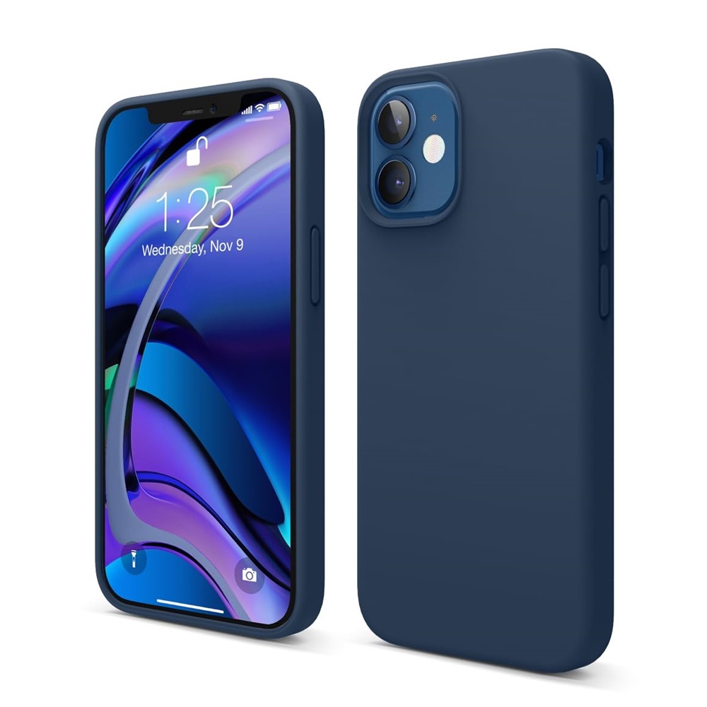 Helmet Case Liquid Silicone iPhone 12 Mini, Blue - Image 2
