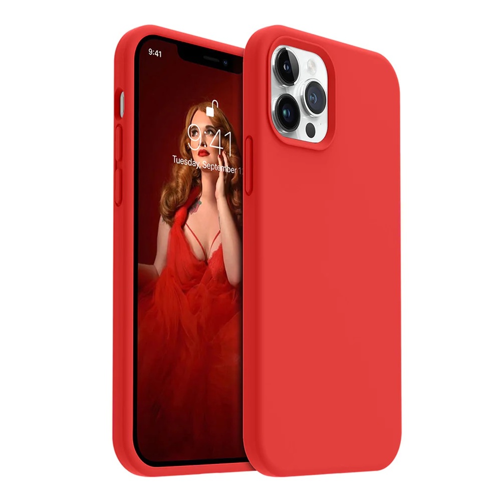 Helmet Case Liquid Silicone iPhone 12 Pro Max, Red - Image 2