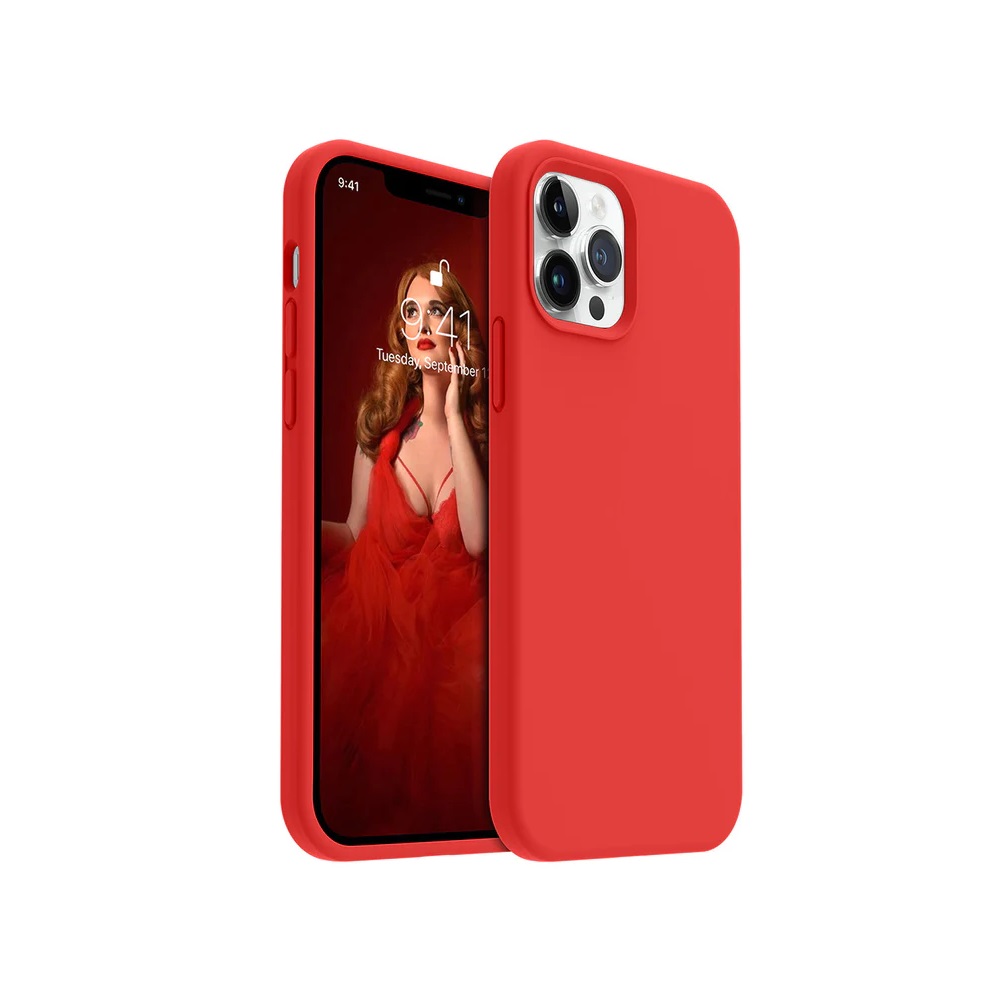 Helmet Case Liquid Silicone iPhone 12 Pro, Red - Image 3