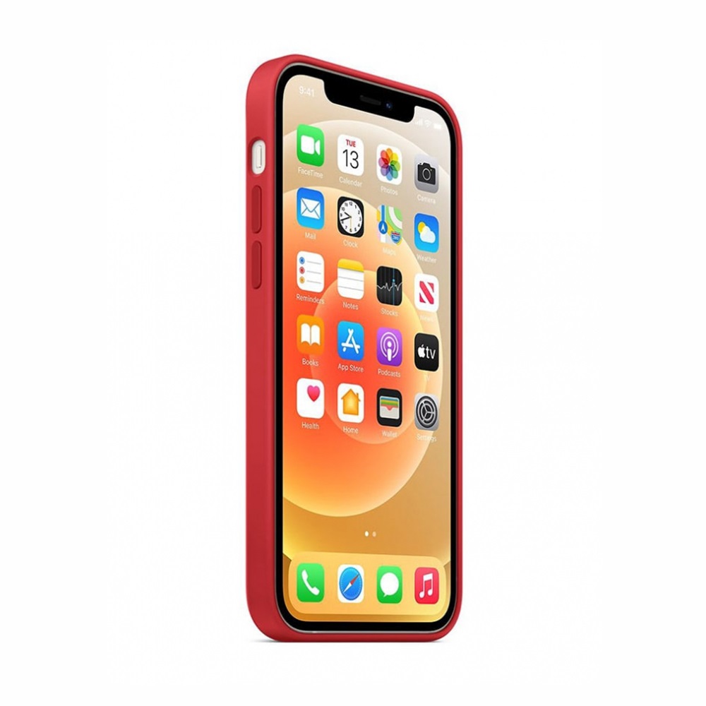Helmet Case Liquid Silicone iPhone 12, Red - Image 2