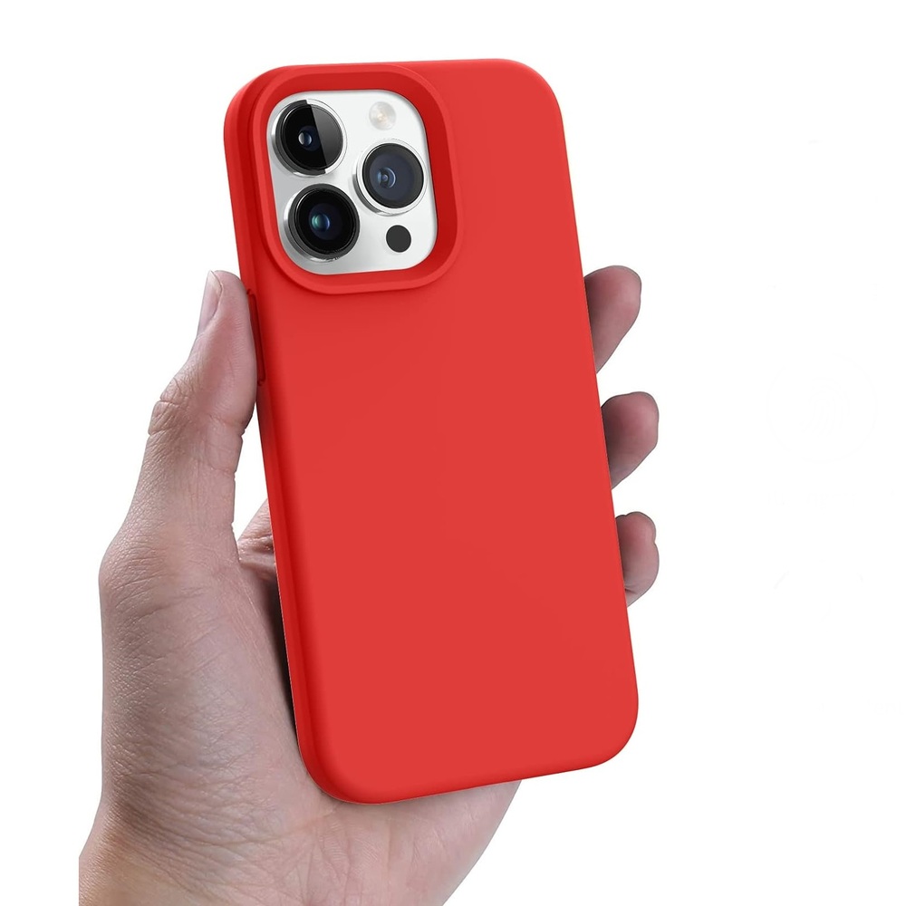 Helmet Case Liquid Silicone iPhone 13 Pro, Red - Image 2