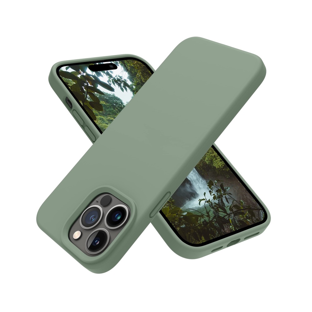 Helmet Case Liquid Silicone iPhone 14 Pro Max, Green - Image 2