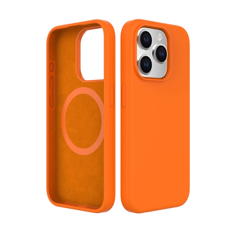 Helmet Case Liquid Silicone iPhone 14 Pro, Orange - Image 2