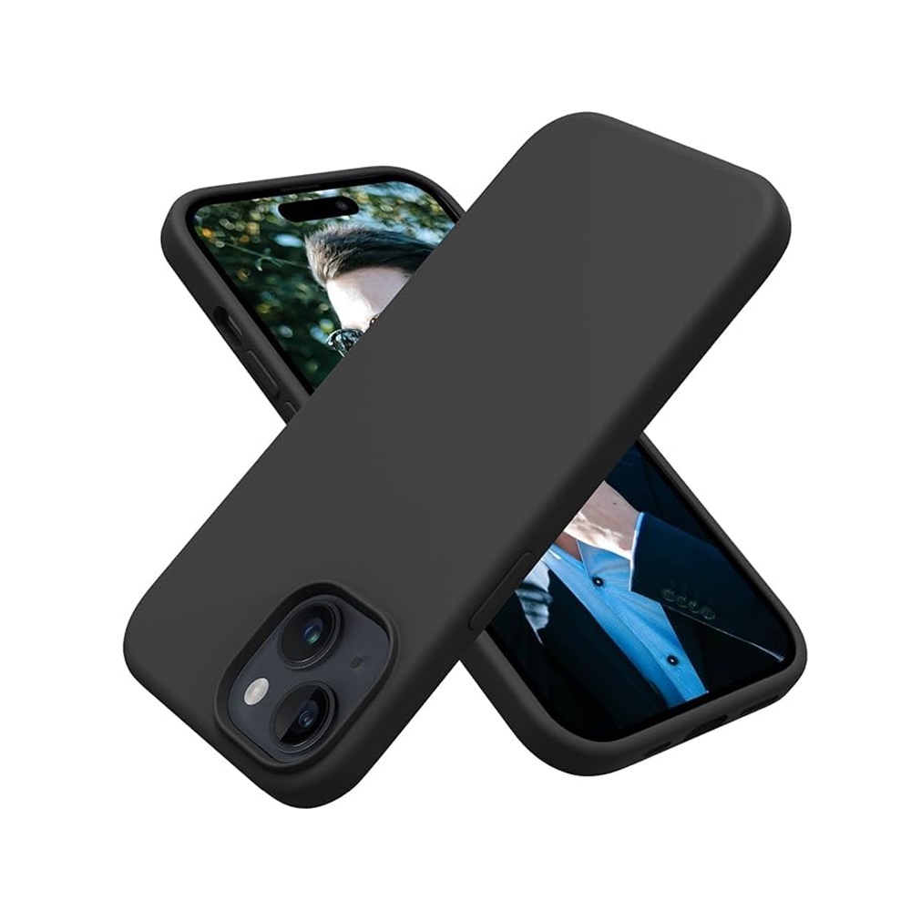Helmet Case Liquid Silicone iPhone 15, Black - Image 2