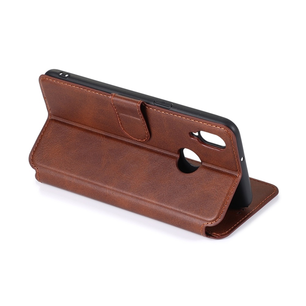 Helmet Case TPU Leather Nylon Samsung A10S, Brown/Red - Image 3