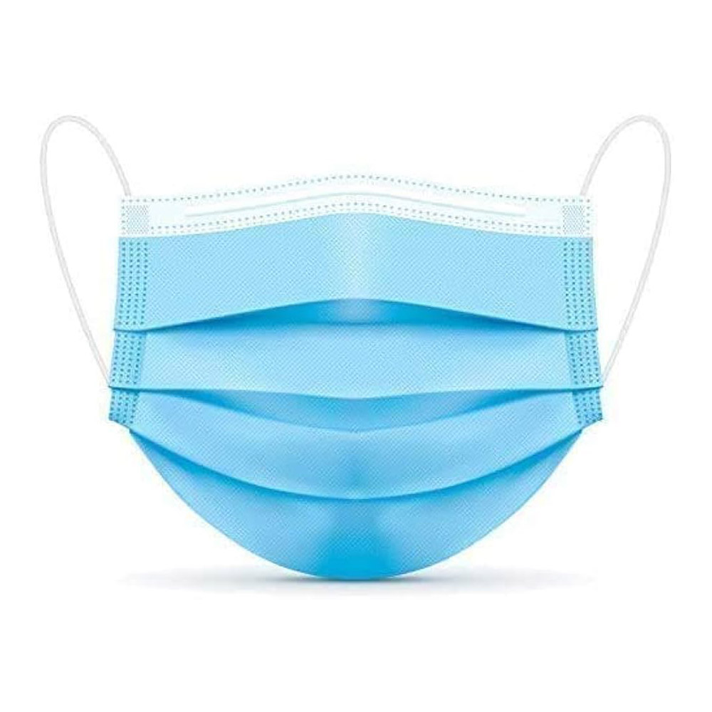 Helmet Disposable Face Mask, 3 layers, Blue. 50pcs/box/ Masca faciala de unica folosinta. Albastra - Image 2