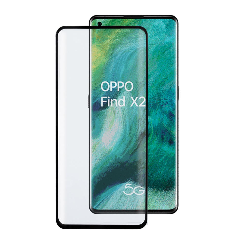 Helmet Diamond Glass 4D OPPO Find X2, Black - Image 2