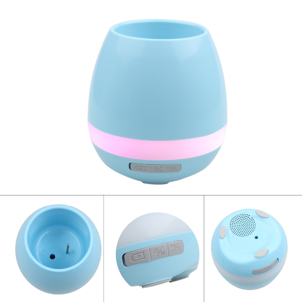 Helmet Speaker Music Flowerpot, Blue - Image 2