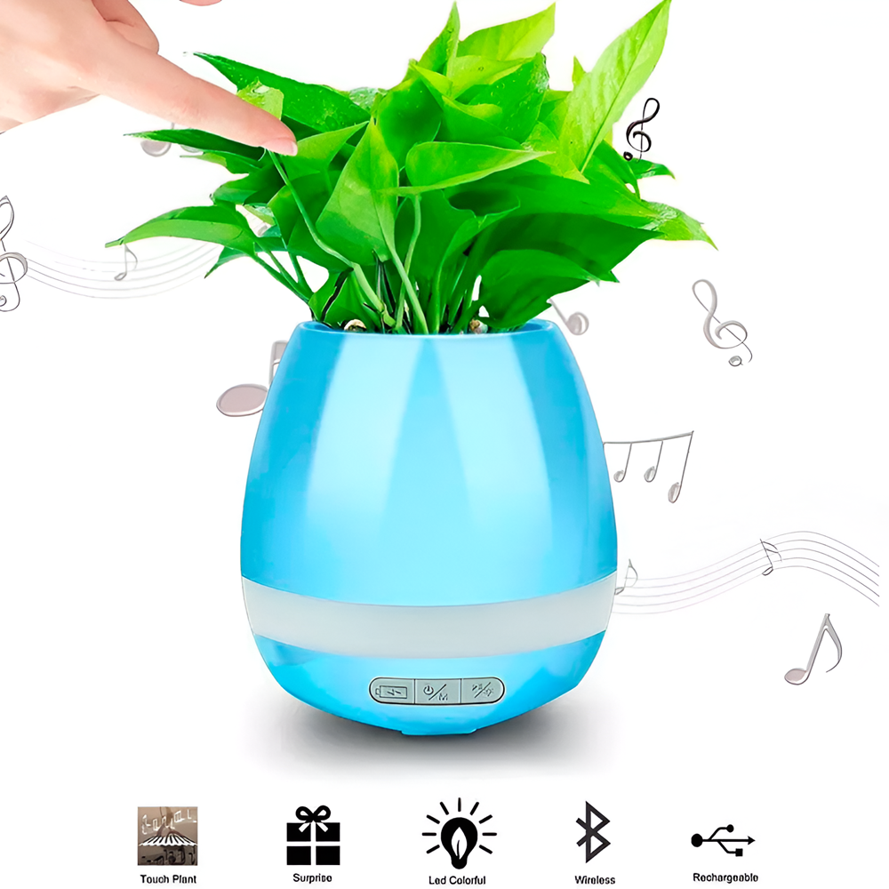Helmet Speaker Music Flowerpot, Blue - Image 3
