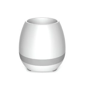 Helmet Speaker Music Flowerpot, White
