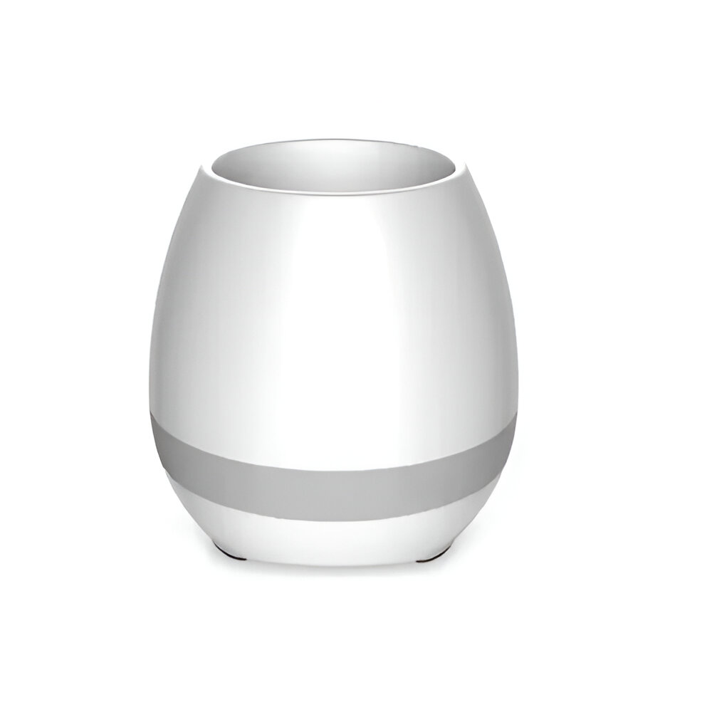 Helmet Speaker Music Flowerpot, White