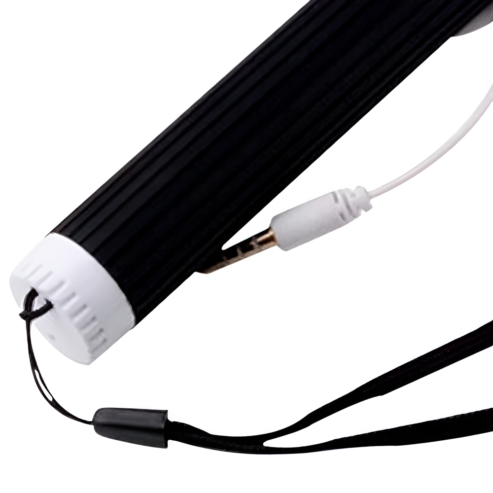 Helmet Wired Selfie Stick 1m, Black-White - Image 2