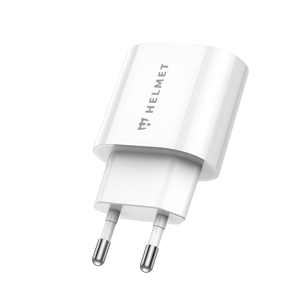 Helmet Wall Charger USB/Type-C PD, QC3.0 20W, White - Image 3