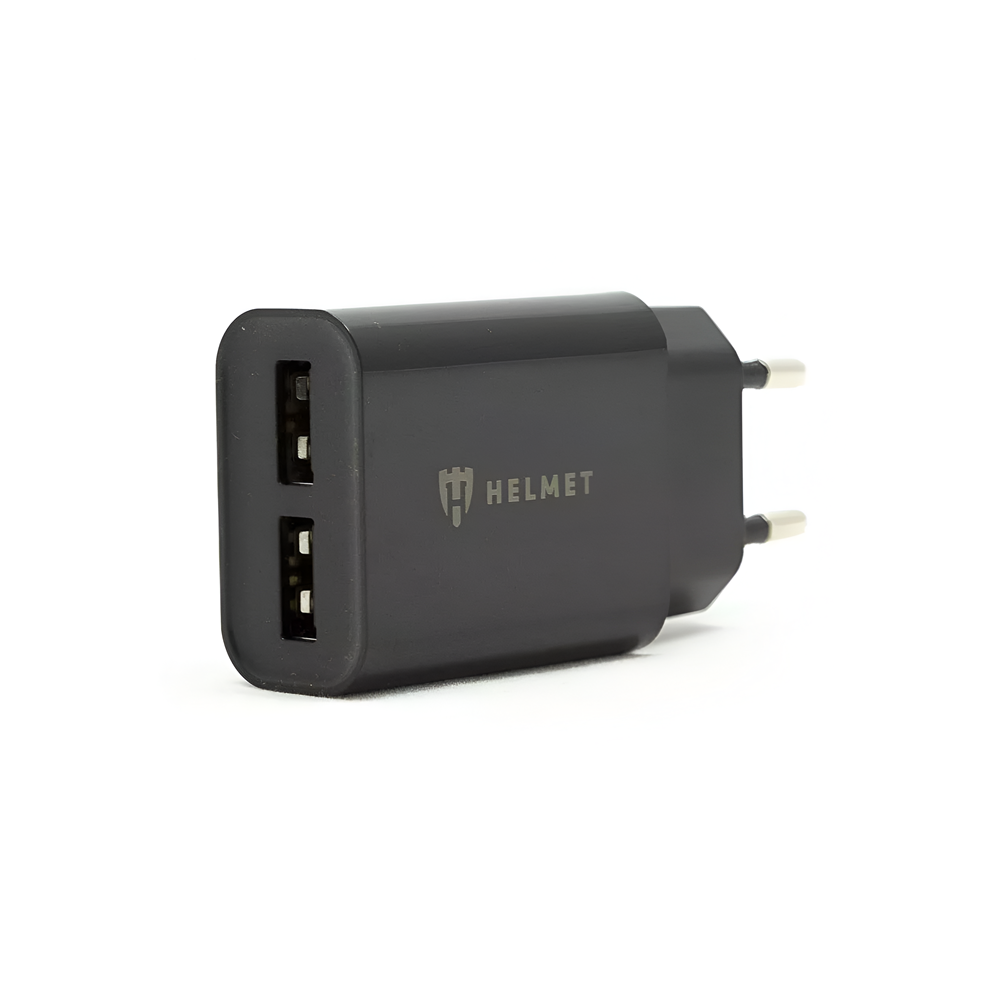 Helmet Wall Charger 2xUSB 2.4A, Black - Image 2