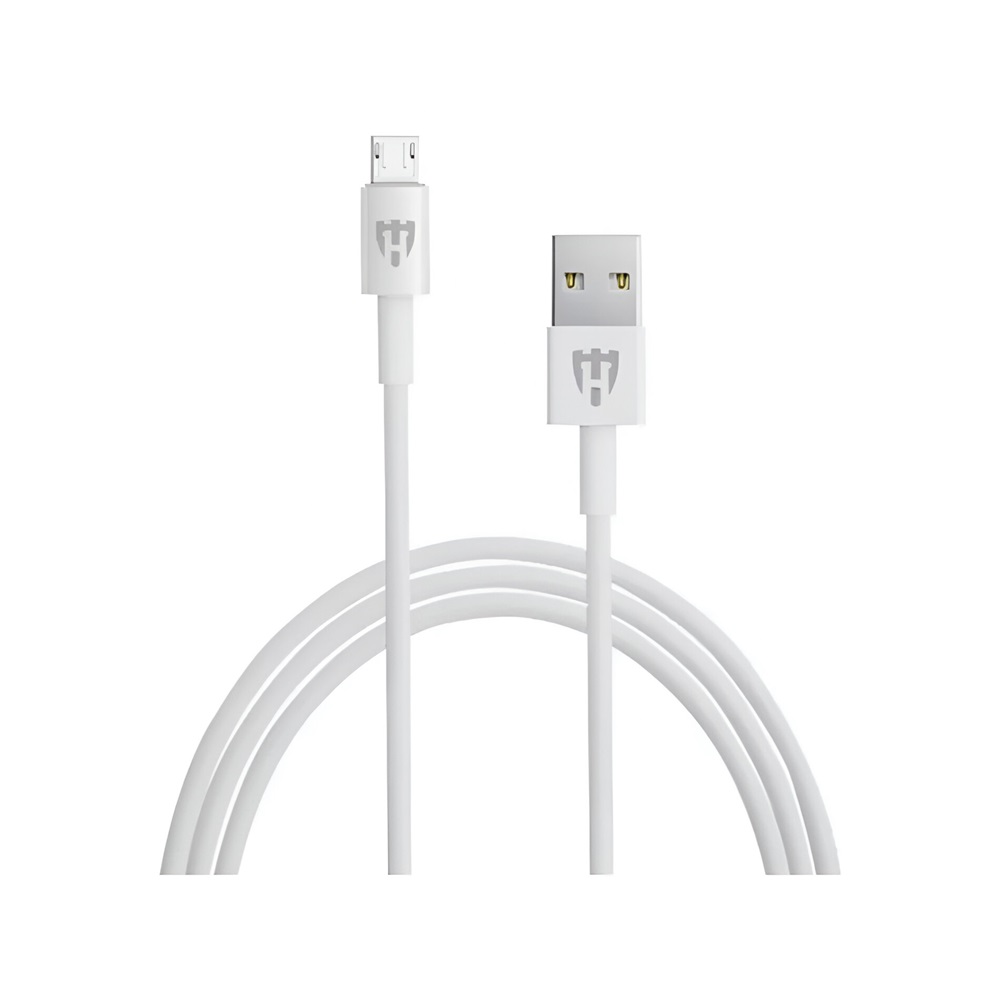 Helmet Wall Charger with Cable USB to Micro-USB 2xUSB 2.4A, White - Image 2