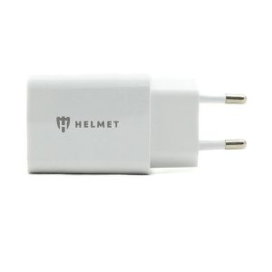 Helmet Wall Charger with Cable USB to Type-C 2xUSB 2.4A, White