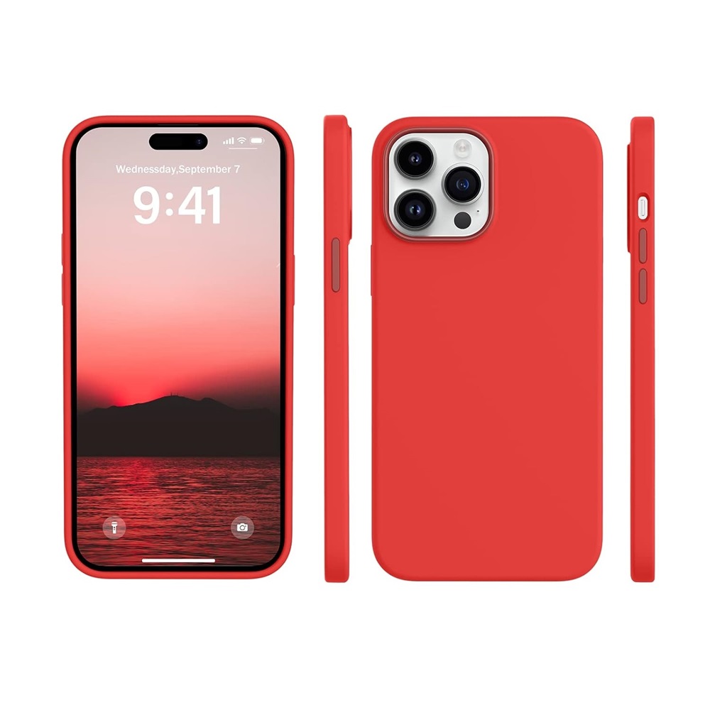 Helmet Case Silicone Soft Touch iPhone 14 Pro Max, Red - Image 2