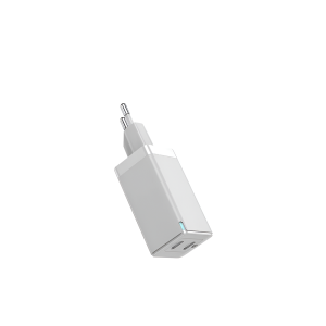 Helmet Wall Charger GaN 1*USB-A+2*Type-C 65W 6A, White