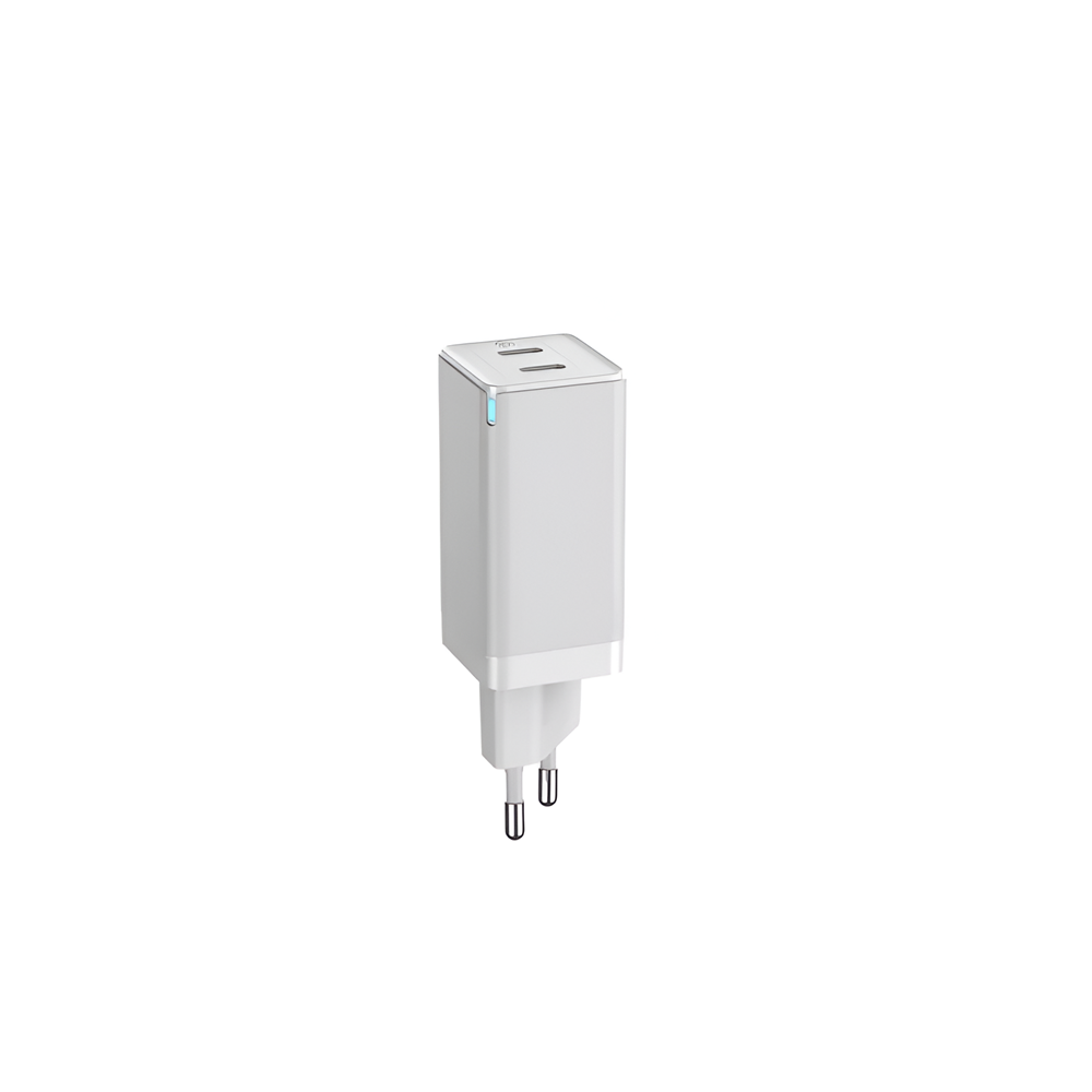 Helmet Wall Charger GaN 1*USB-A+2*Type-C 65W 6A, White - Image 3