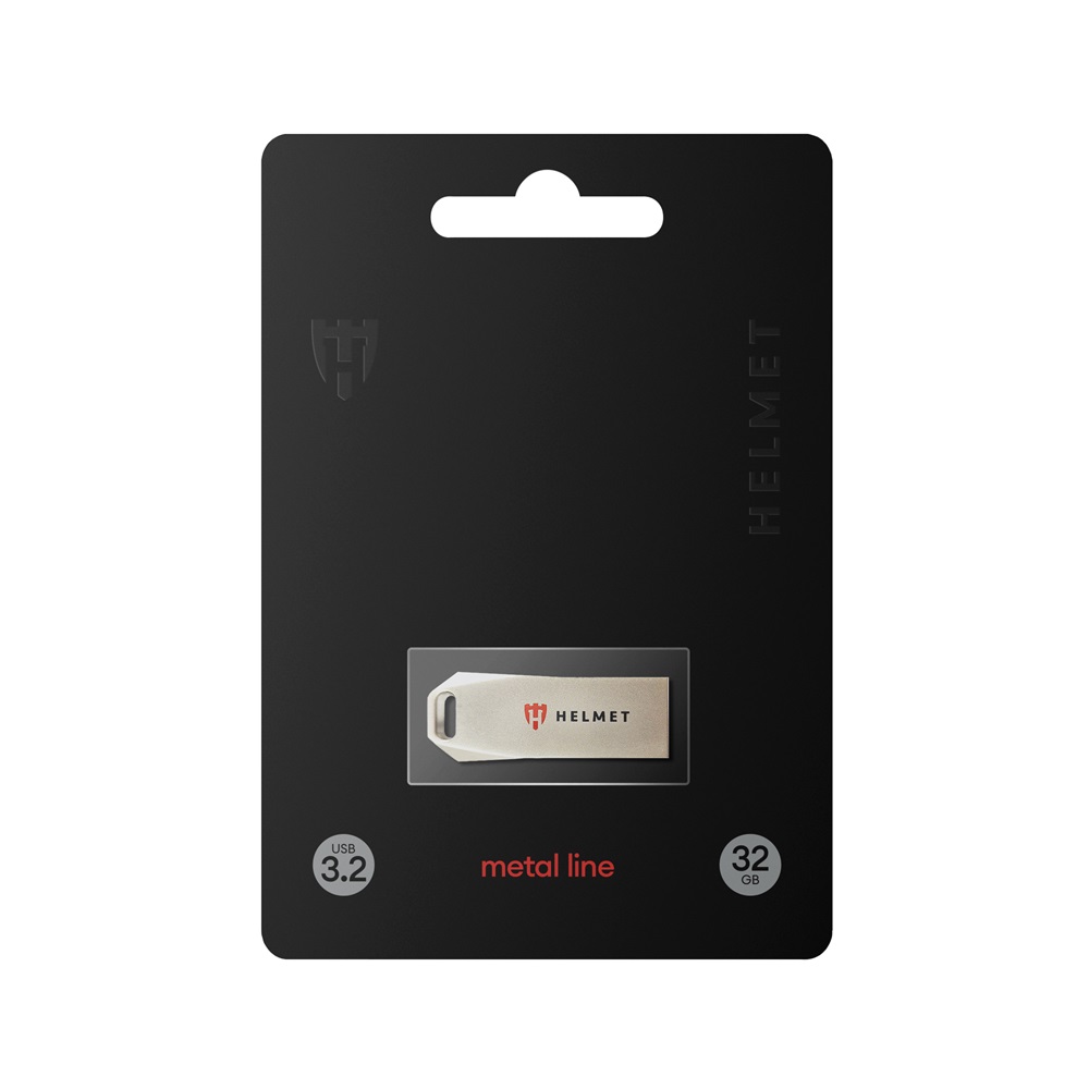 Helmet USB Drive 3.2 Metal Line 32 GB, Silver - Image 2