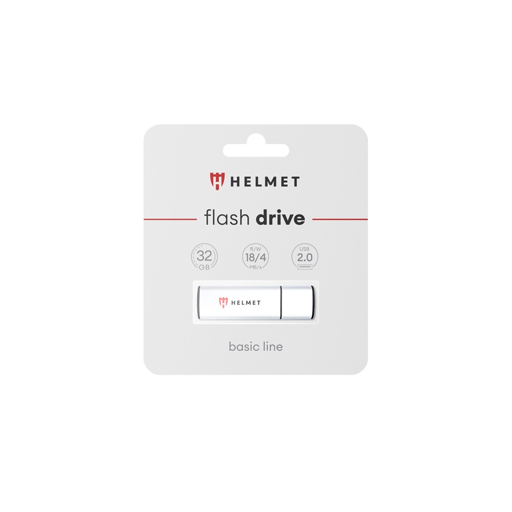 Helmet USB Drive 2.0 Basic Line 32 GB, Silver - Image 2