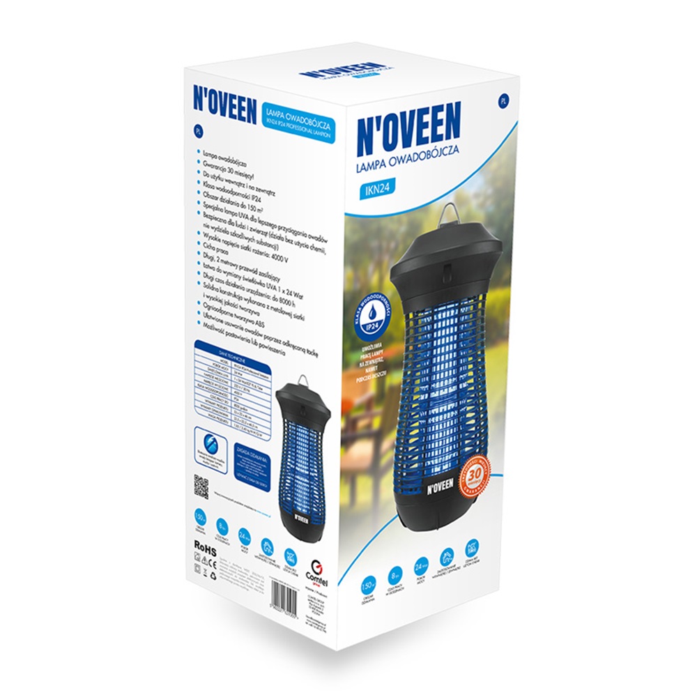 NOVEEN Insect killer lamp IKN24 IPX4 professional lampion, area up to 150 m2 - Image 3