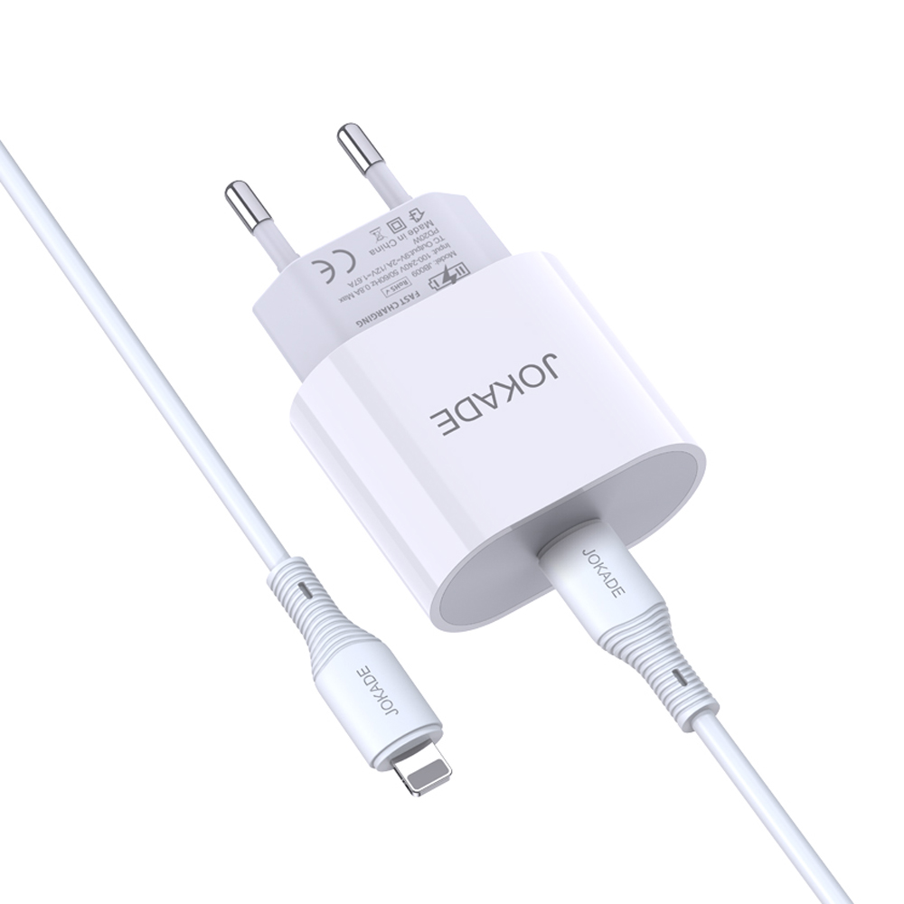 Jokade Wall Charger with Cable Type-C to Lightning 20W Chengyun JB010, White - Image 2