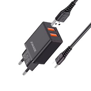 Jokade Charger Liangzi Series 2*USB-A with Cable USB-A to Type-C 1m, Black
