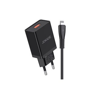 Jokade Wall Charger with Cable USB to Lightning Single Port 5A JB022, Black