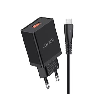 Jokade Wall Charger with Cable USB to Micro-USB Single Port 5A JB022, Black