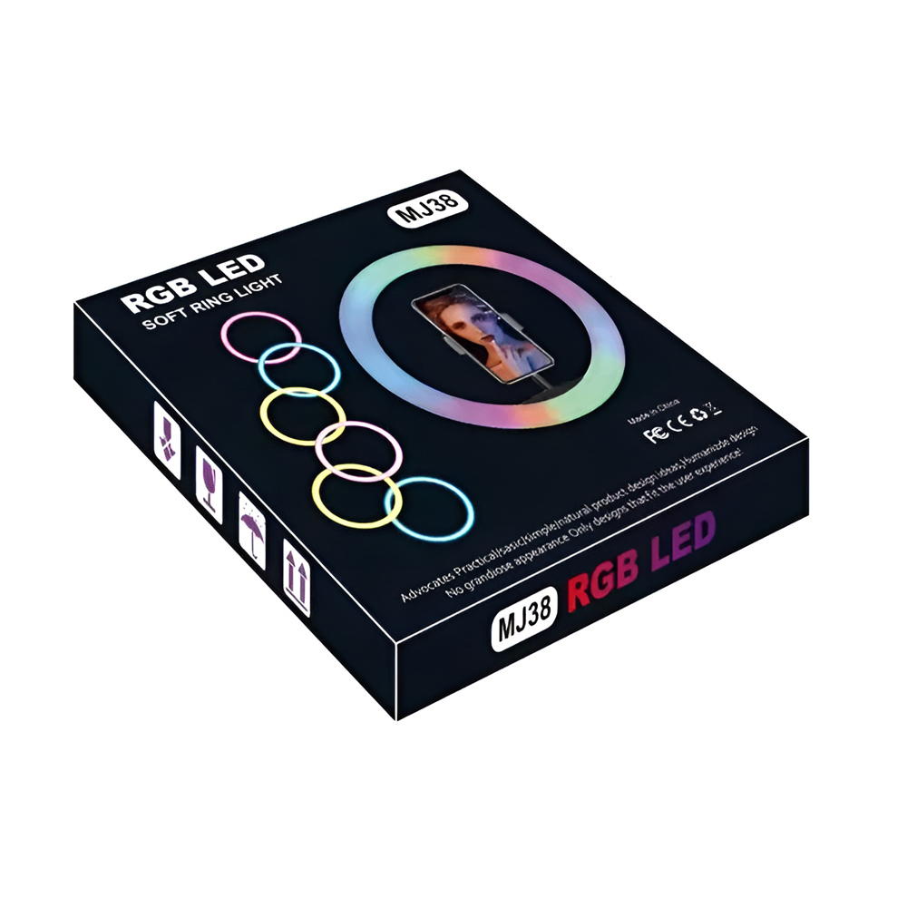 Selfie Ring RGB Light 16" MJ38 with Tripod 2.1m, Bag and Remote Control - Image 5