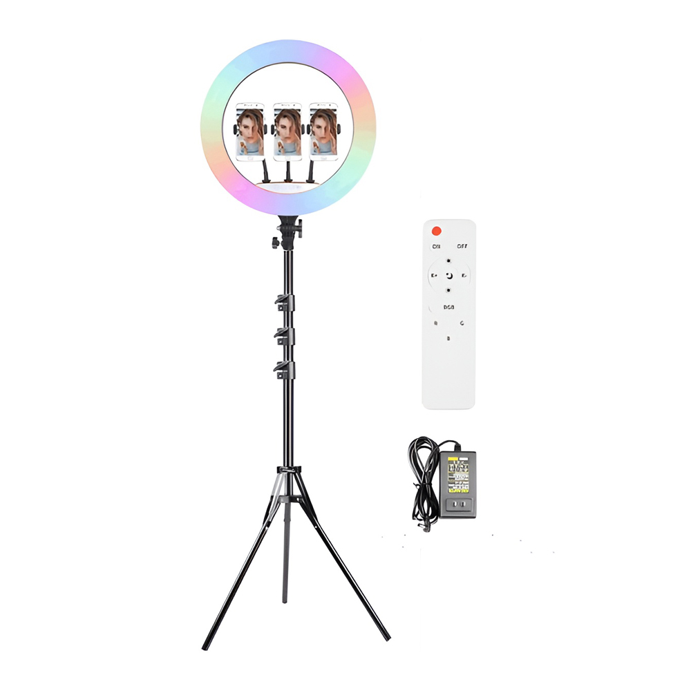 Selfie Ring RGB Light 18" MJ45 with Tripod 2.1m, Bag and Remote Control