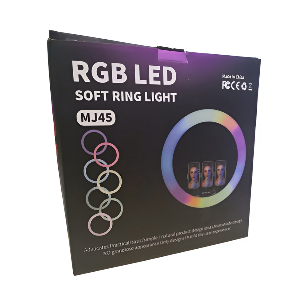 Selfie Ring RGB Light 18" MJ45 with Tripod 2.1m, Bag and Remote Control - Image 4