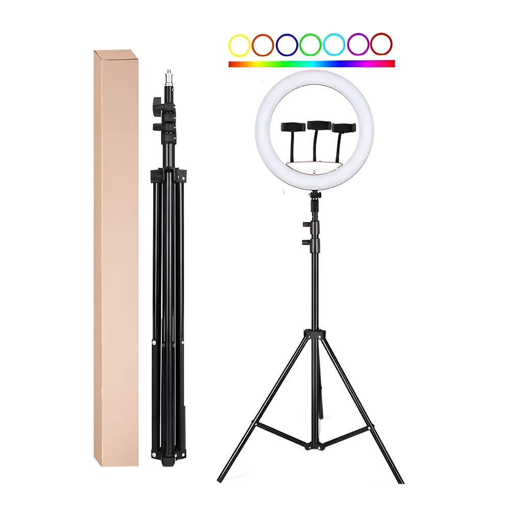 Selfie Ring RGB Light 22" MJ56 with Tripod 2.1m, Bag and Remote Control - Image 3
