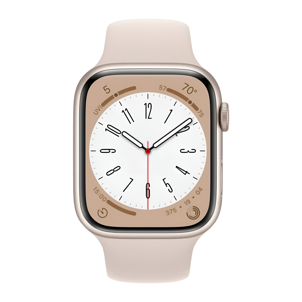 Apple Watch Series 8 GPS 45mm, Starlight Aluminium Starlight Sport Band - Image 2