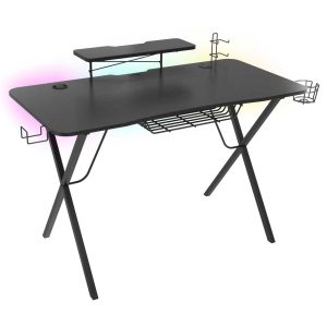 Genesis Desk Gaming Holm 300, RGB (Organizer, Wireless Charger, Multiple holder (Headphone, Cup, Gamepad), USB Hub, Remote Controller, 120x60x75cm)