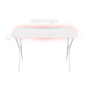 Genesis Desk Gaming Holm 320, RGB White (Organizer, Wireless Charger, Multiple holder, USB Hub, Remote Controller, 120x60x75cm)