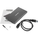 Natec Enclosure Rhino GO External HDD/SSD SATA 2.5" USB 3.0, Black