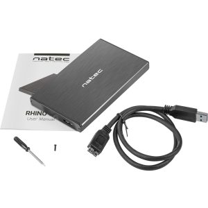 Natec Enclosure Rhino GO External HDD/SSD SATA 2.5" USB 3.0, Black