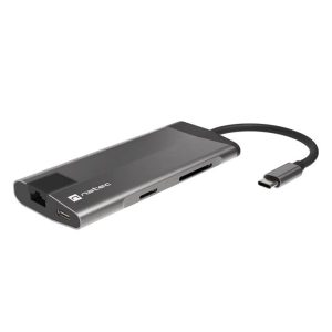 Natec Fowler Plus Hub Usb-c Multiport Adapter 8 In 1, Usb 3.0 3x, Hdmi 4k, Usb-c Pd, Rj45, Sd, Micro