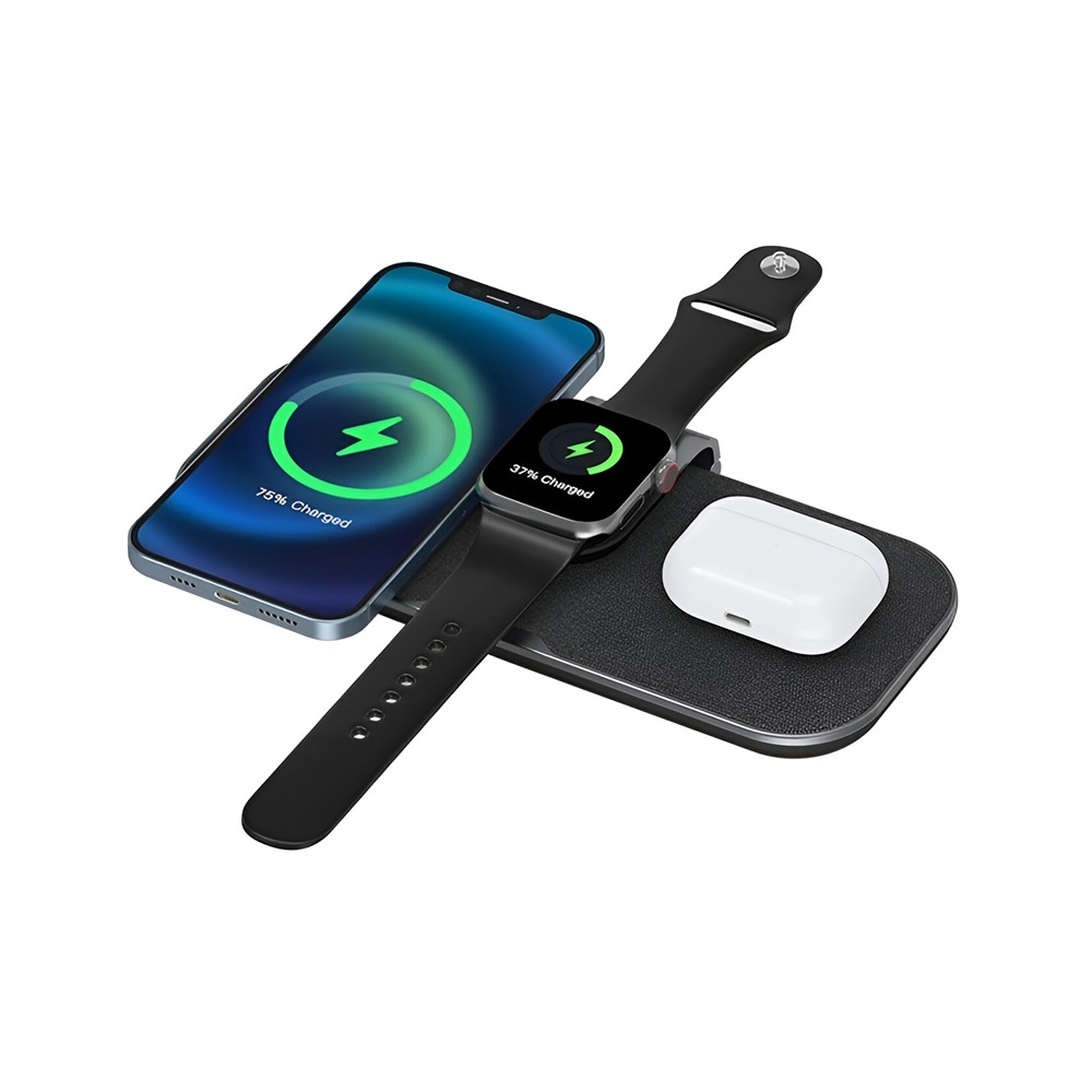 WIWU Wireless Charger 3 in 1 Power Air, Black - Image 2