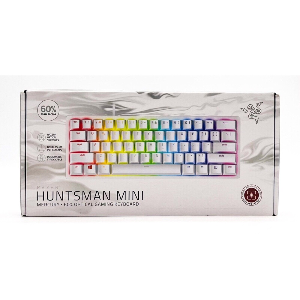 Razer Keyboard Optical Huntsman Mini 60% Clicky Purple Switch US Layout Mercury Edition - Image 3