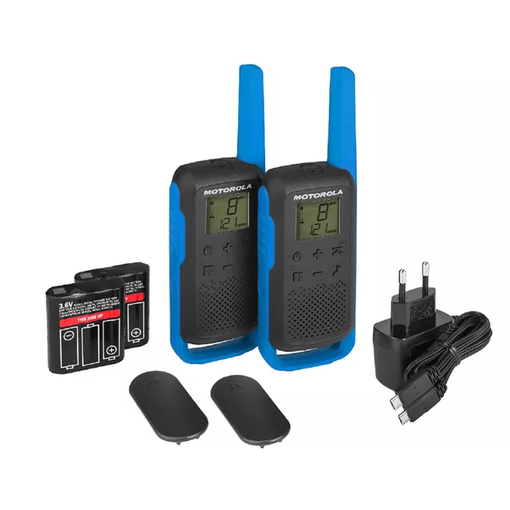 Motorola Walkie-Talkie TalkAbout T62, Twin, 16 Channels, 8km, Blue/Black - Image 2