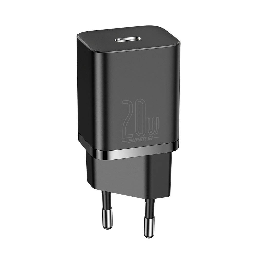 Baseus Super Si Quick Charger Type-C PD3.0 20W (With Baseus Cable Type-C to Lightning 1m),Black - Image 2