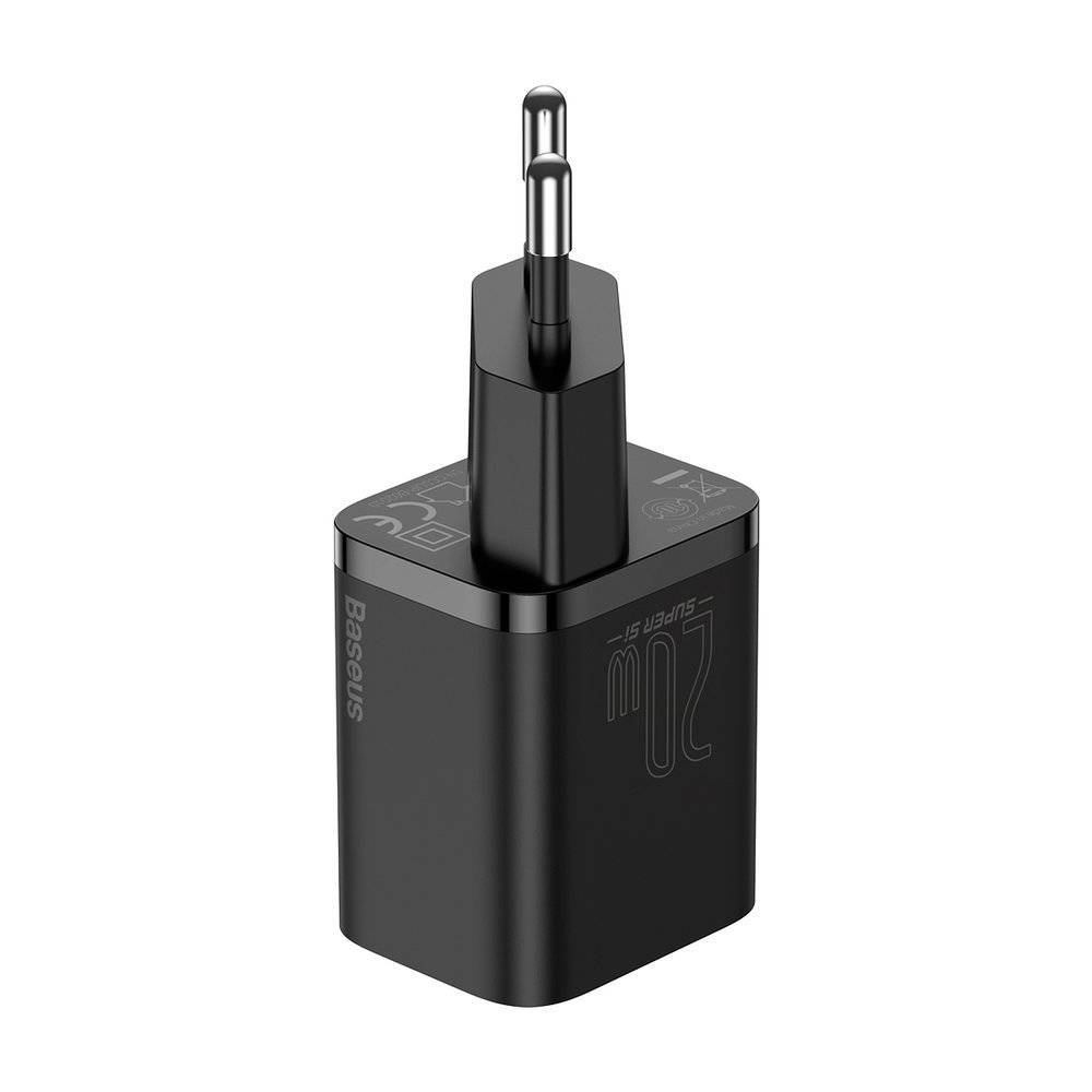 Baseus Super Si Quick Charger Type-C PD3.0 20W (With Baseus Cable Type-C to Lightning 1m),Black - Image 3