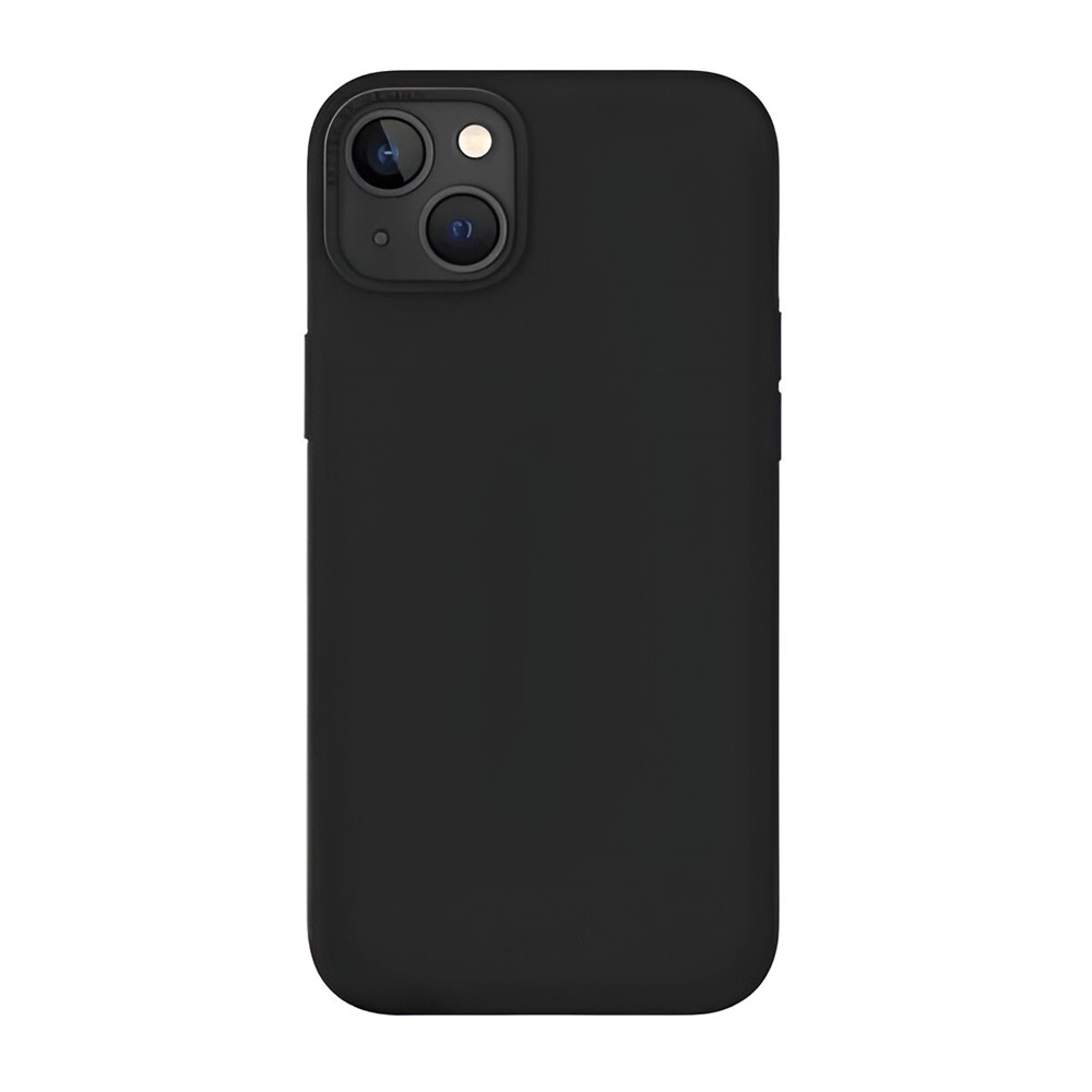 Uniq Case Liquid Silicone Lino Midnight for iPhone 14, Black - Image 2