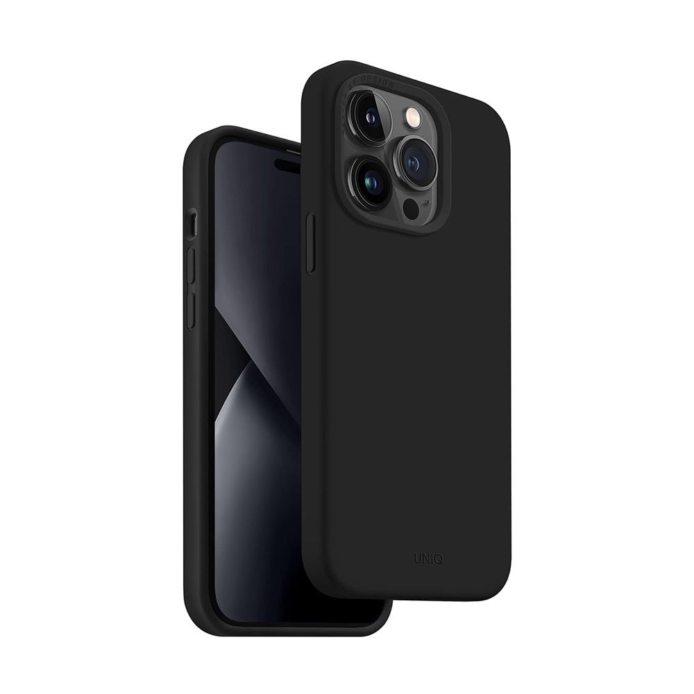 Uniq Case Liquid Silicone Lino Midnight for iPhone 14 Pro, Black