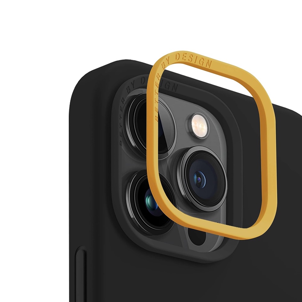 Uniq Case Liquid Silicone Lino Midnight for iPhone 14 Pro, Black - Image 3