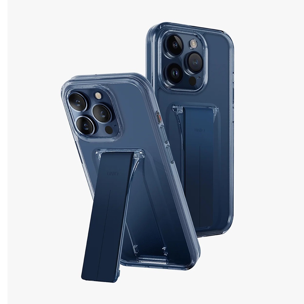 Uniq Case for iPhone 15 Pro Heldro Mount with Stand, Deep Blue - Image 2
