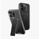 Uniq Case for iPhone 15 Pro Heldro Mount with Stand, Smoke